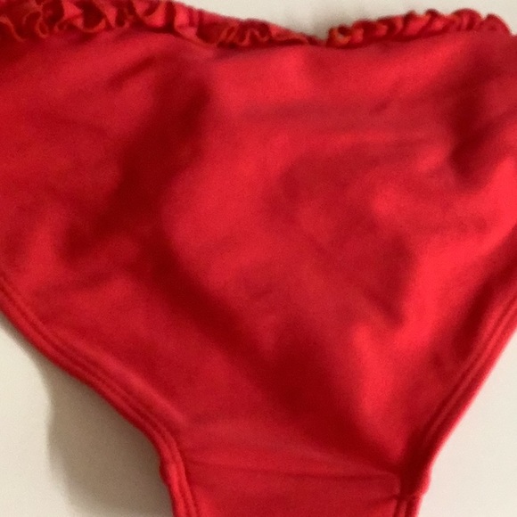 Beach Joy Size Medium Red Rose & Ruffle Side Tie Bikini Bottom. New Without Tags - Picture 7 of 7